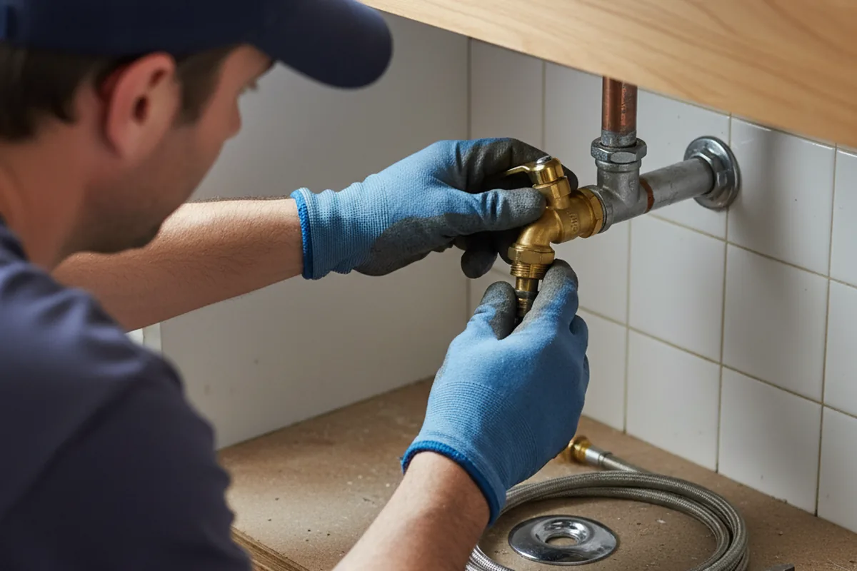 Shutoff valve and fitting work during Emergency Plumbing in Ekron